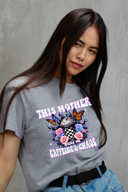 Caffeine and Chaos Mom T-Shirt