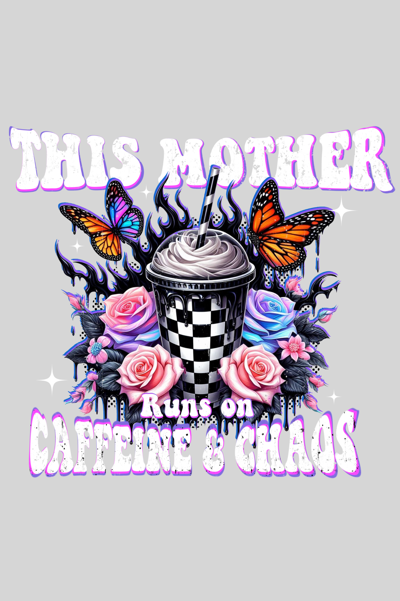 Caffeine and Chaos Mom T-Shirt