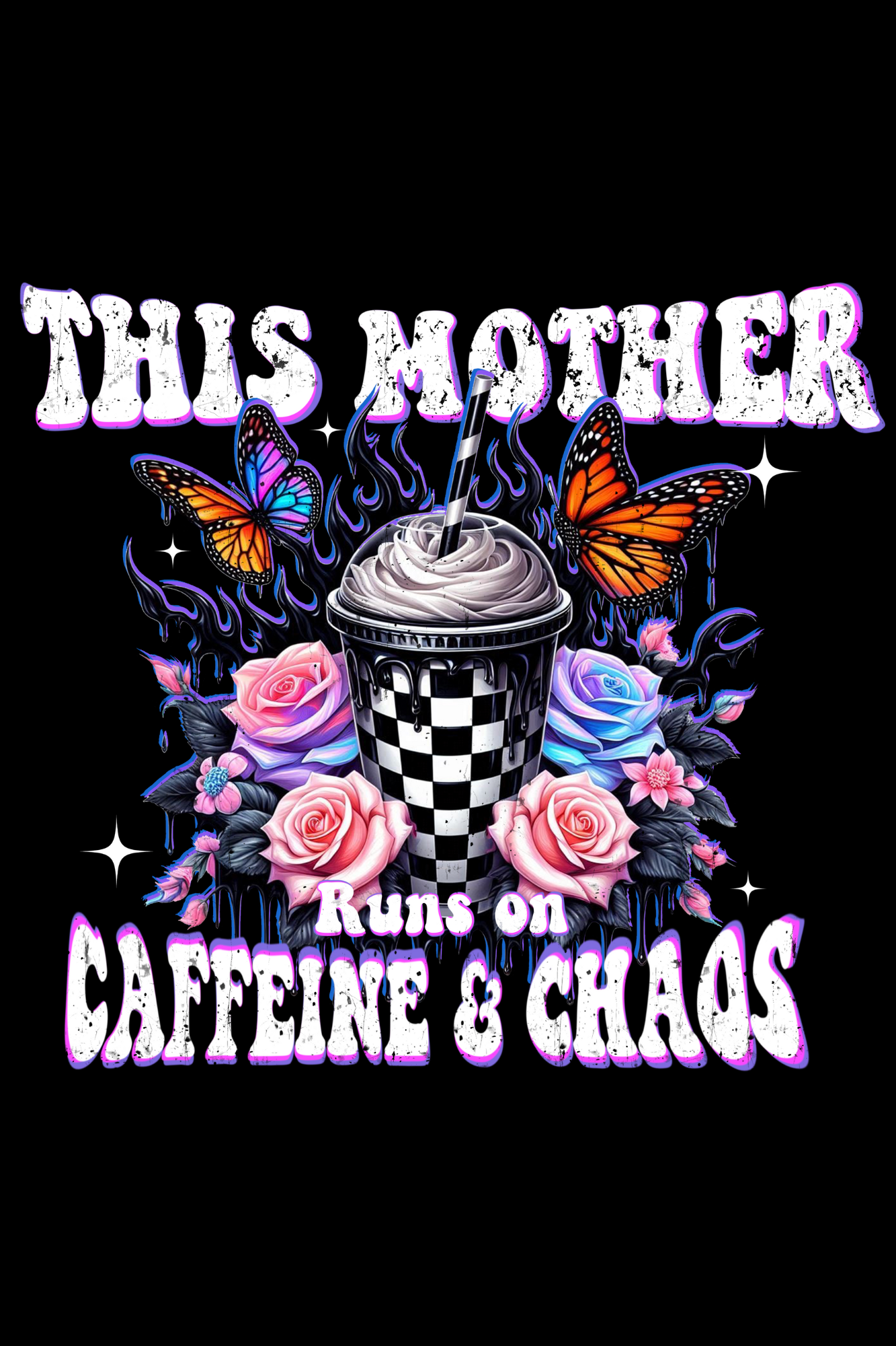 Caffeine and Chaos Mom T-Shirt