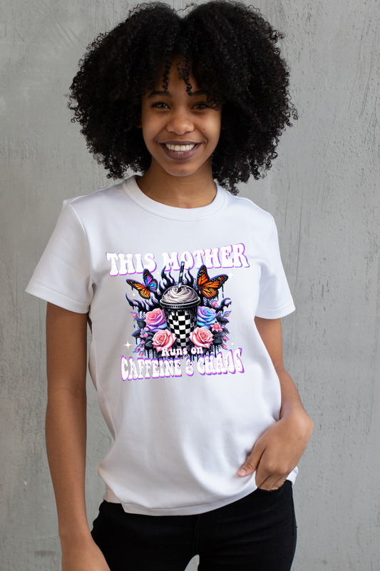 Caffeine and Chaos Mom T-Shirt