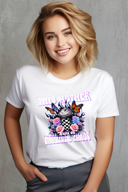 Caffeine and Chaos Mom T-Shirt