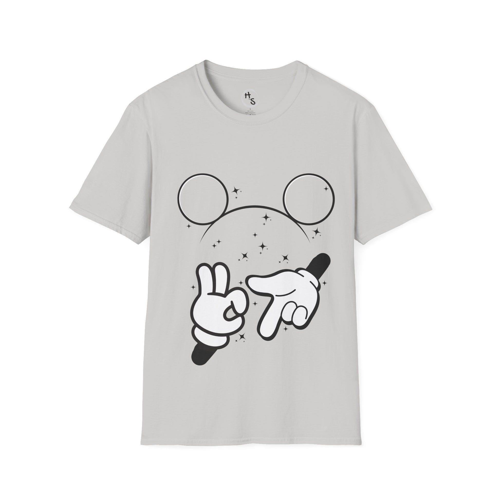 Gray t-shirt with 67 black and white graphic design on a grey background