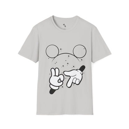 Gray t-shirt with 67 black and white graphic design on a grey background