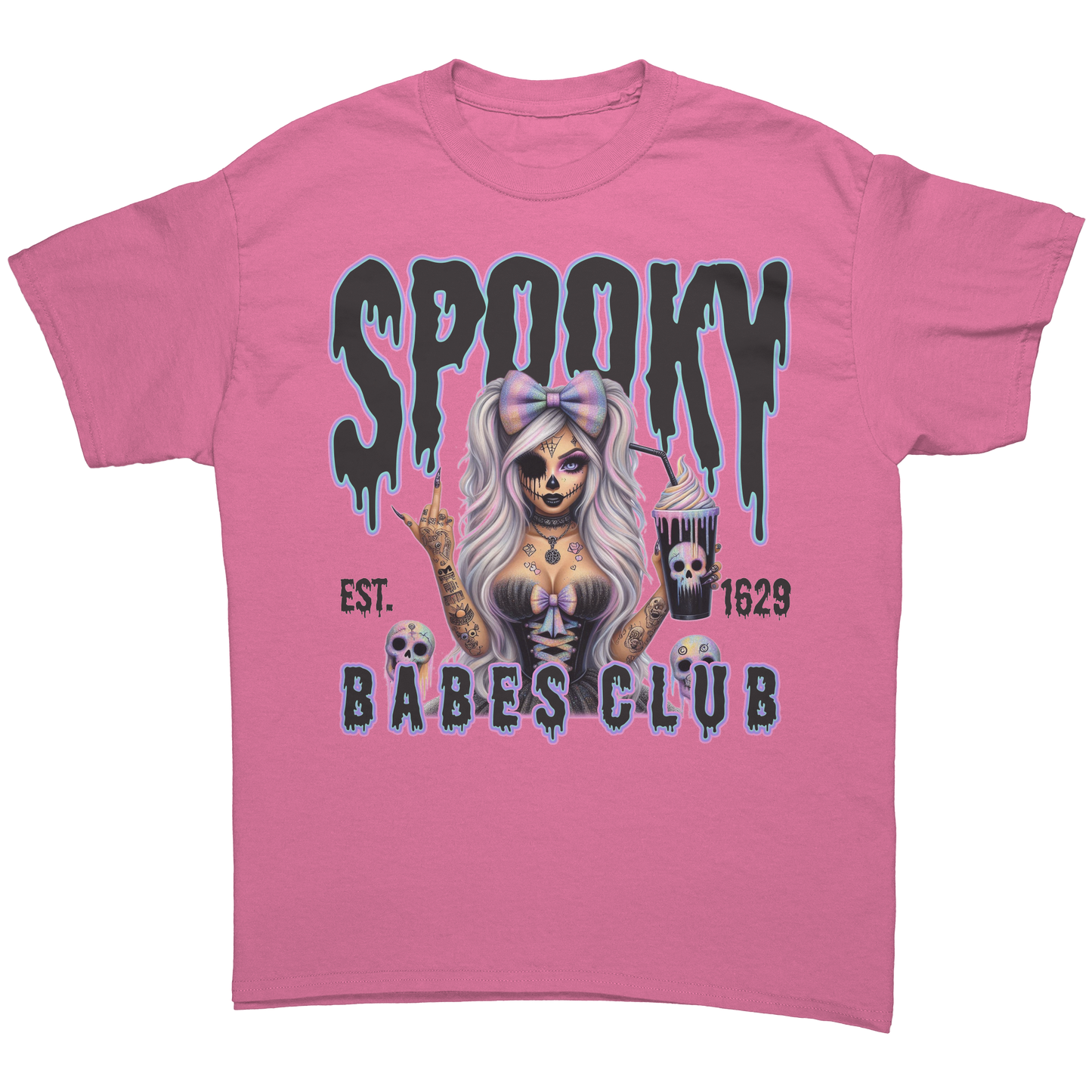 Spooky_Babes_Club_T-Shirt_Azalea_Front_Mockup.png