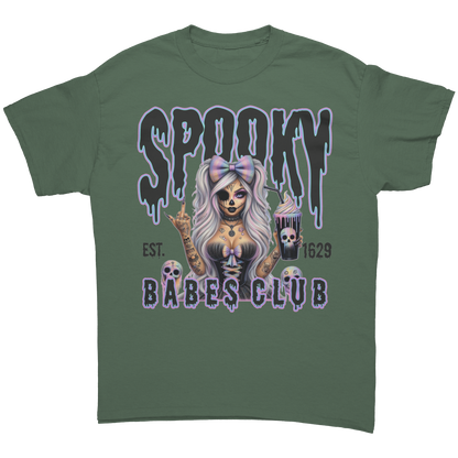 Spooky_Babes_Club_T-Shirt_Military_Green_Front_Mockup.png