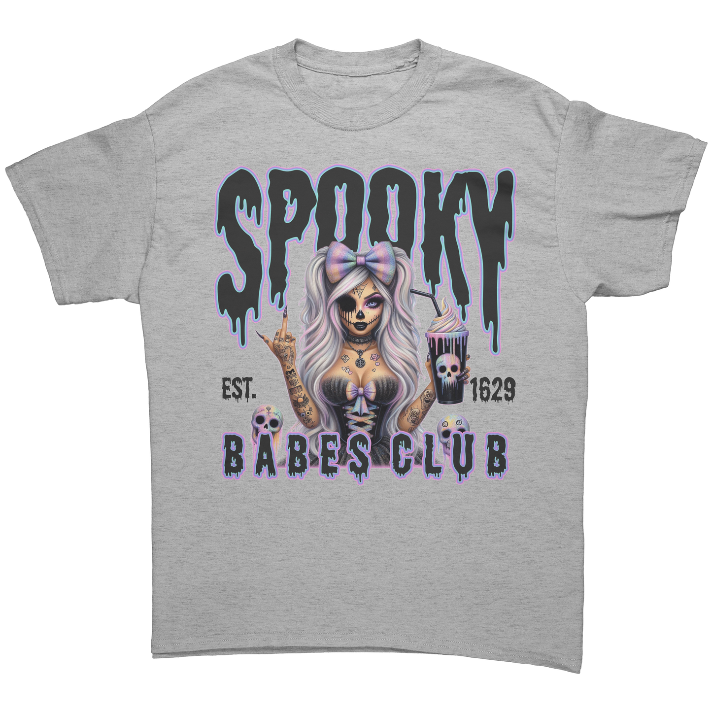 Spooky_Babes_Club_T-Shirt_Sport_Grey_Front_Mockup.png