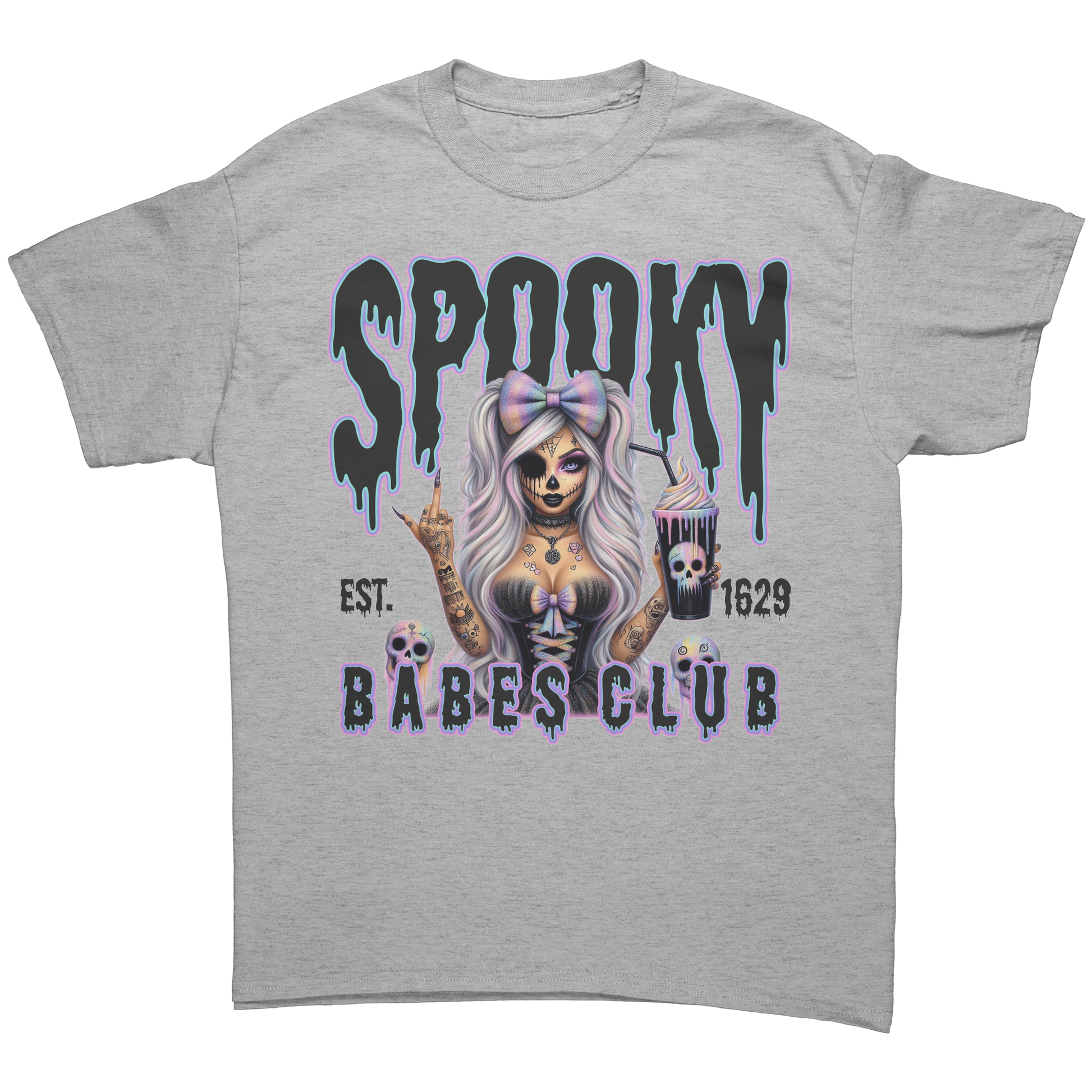 Spooky_Babes_Club_T-Shirt_Sport_Grey_Front_Mockup.png