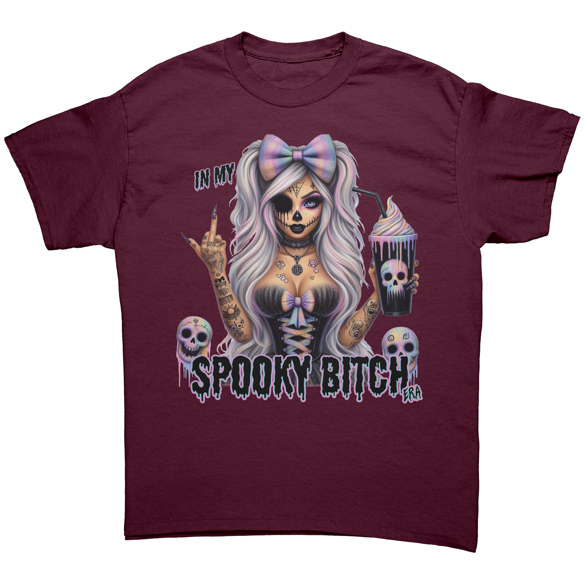 Spooky_Bitch_T-Shirt_Maroon_Front_Mockup.png