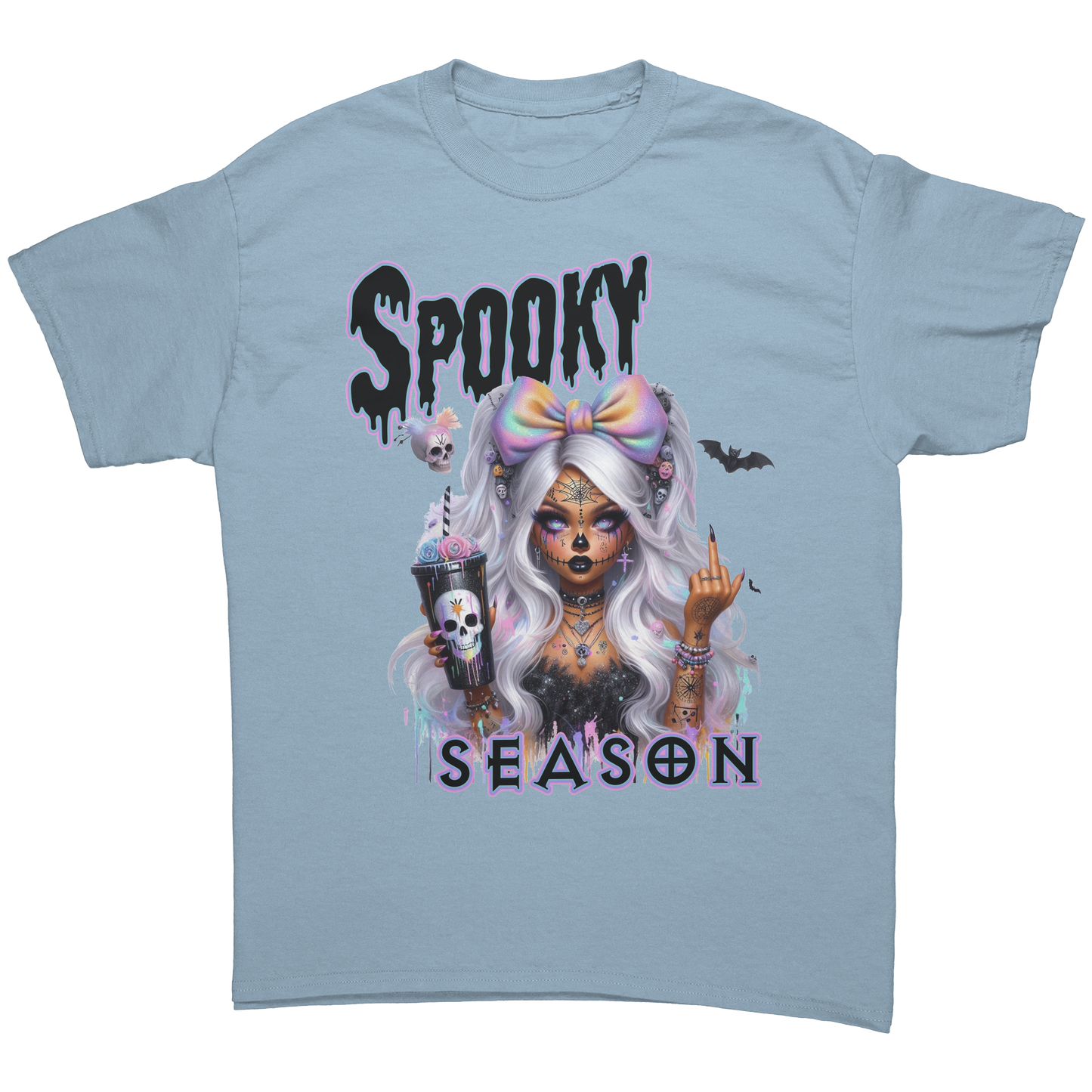Spooky_Chick_T-Shirt_Light_Blue_Front_Mockup.png